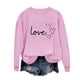 thumbnail image 1 of Sudadera Penkiiy Valentine para mujer: lindas camisetas del día de San Valentín Love Heart Graphic Print Suéter de manga larga Tops XL Pink, 1 of 5
