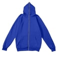 thumbnail image 5 of YOIAVAIOY Mens Solid Zip Up Hoodies Lightweight Athletic Fleece Hooded Sweatshirts Casual Daily Wear Outdoor Running Jackets Blue L, 5 of 5