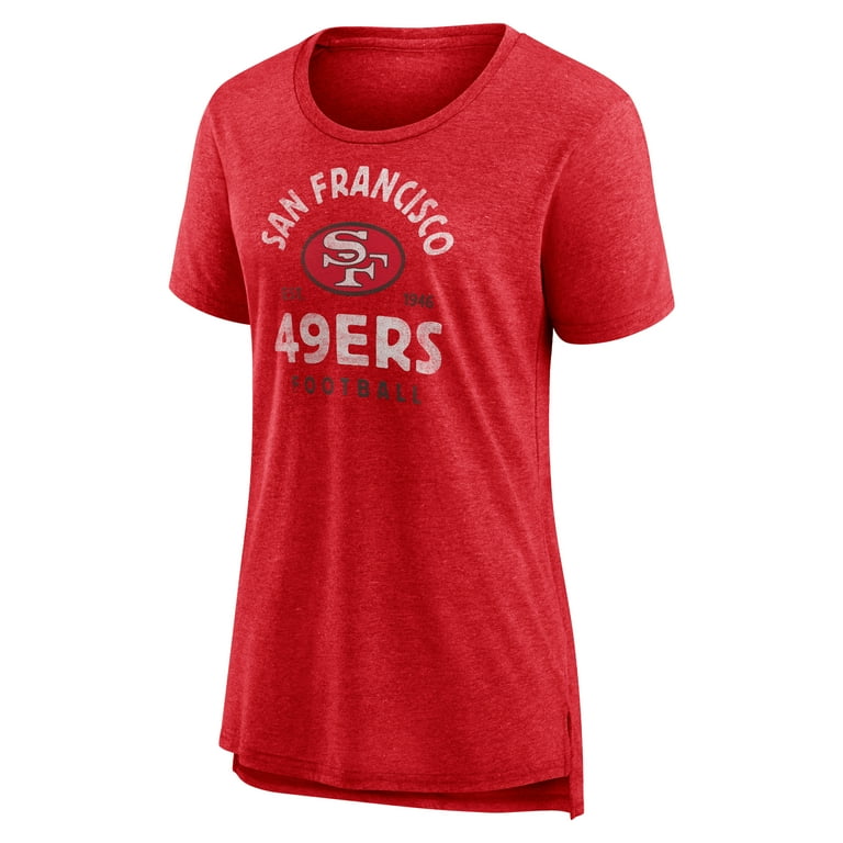 Women's Scarlet San Francisco 49ers Vintage Arch Tri-Blend T