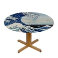 thumbnail image 3 of BCIIG Wave Ocean Sky Round Table Cover Stain Resistant Washable Indoor Outdoor Tablecloth Kitchen Dining Wedding Parties Full Width Single-Sided Printing 100% Polyester Fiber 31-35, 3 of 8