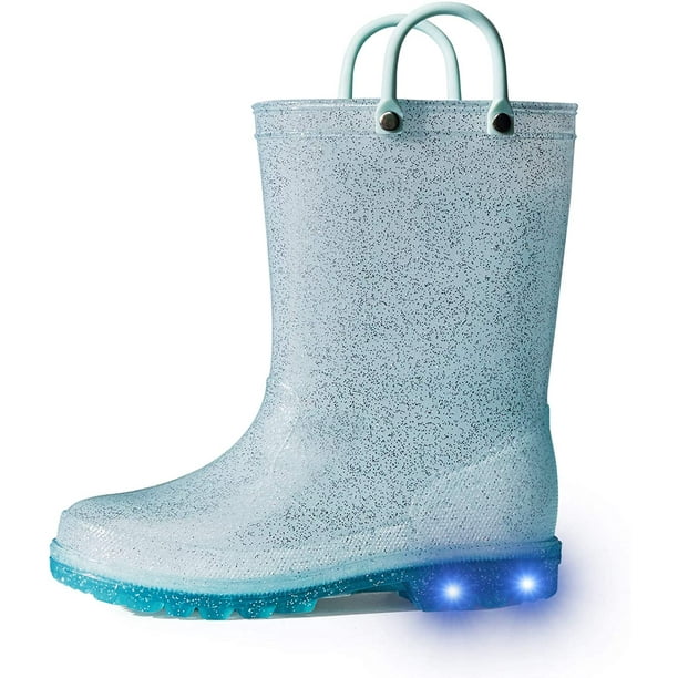 K KomForme Kids Glitter Light up Rain Boot Size 53 (Toddler & Little