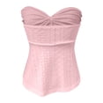 thumbnail image 6 of Bovemsi Women's Tanks & Camis Tie Front Ruched Tube Top Strapless Flared Peplum Bandeau Tops Camisoles for Under Clothes, 6 of 6