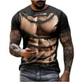 thumbnail image 2 of Vivianyo HD Short Sleeve Shirt for Men,Big Casual Men's Muscle Print T Shirt Tee Graphic Tee Outdoor Daily Vacation Short Sleeve Crew Neck Shirt Spring Summer Clothing Apparel, 2 of 6