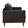 thumbnail image 3 of Modern Loveseat Leather, 55" Small Couch, Black Living Room Sofa, Mid-Century Design, 3 of 6