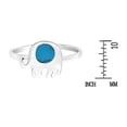 thumbnail image 5 of Tiny Cute Little Elephant w/ Simulated Blue Turquoise Sterling Silver Ring for Female Anniversary Size - 6, 5 of 5