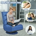 thumbnail image 5 of Costway Gaming Chair Fabric 6-Position Folding Lazy Sofa 360 Degree Swivel Grey\ Black\ Coffee High Back-Blue, 5 of 10