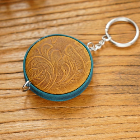 

RHOO Crazy Horse handmade mini tape top layer cowhide pull ruler vintage measuring clothing pull ruler pendant tape