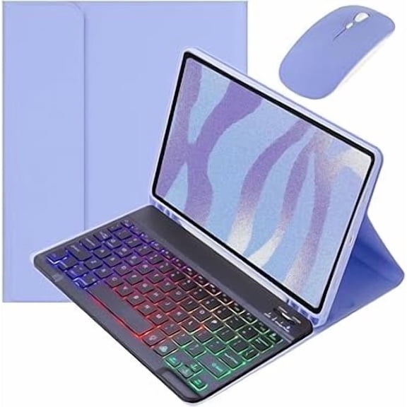 Purple & Black Keyboard Case with Mouse for iPad Pro 13" M4/M5
