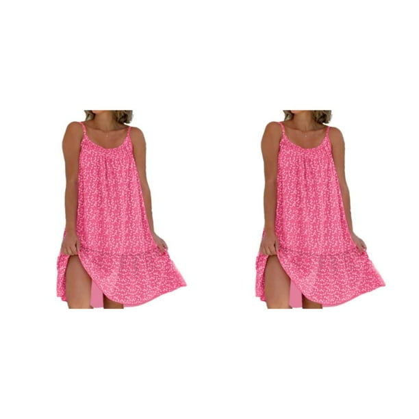 Vestido bohemio Qarigey Elegante y cómodo Maxi Rosa L 2Conjunto