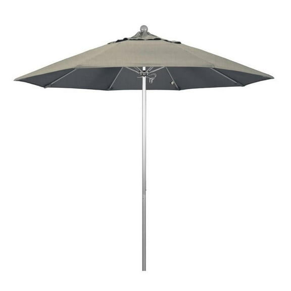 California Umbrella Venture 9' Silver Market Umbrella in Dove