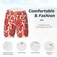 thumbnail image 5 of Lsque Mens Swim Trunks Flowers Red Beige Pattern - Bathing Suit Compression Liner - Beach Swim Shorts Swimwear - (S-3XL) - Stretch Quick Dry -3X-Large, 5 of 9