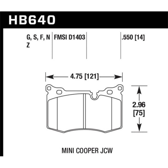 Hawk 09-10 Mini Cooper HP  Autocross Front Brake Pads