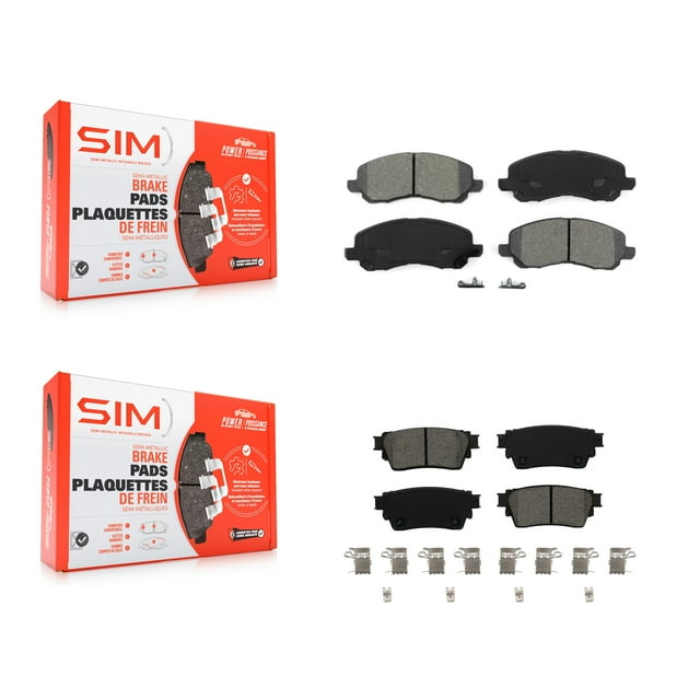 SIM Front Rear Semi-Metallic Brake Pads Kit for Car 2017-2020 Mitsubishi Outlander with Electric Parking KSM-100559
