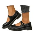 thumbnail image 3 of Women's Mary Jane Flat Shoes Comfort Platform Buckle Ankle Strap Flats Breathable Slip On Lightweight Office Work Shoes, 3 of 8