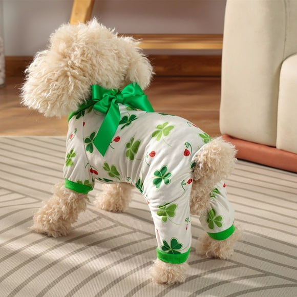 SIfdSeng Pet Dog St. Patrick's Day Summer Cute Four Legged Belly Pajamas Pet Supplies Dog Four Legged Belly Pajamas St. Patrick's Day Pet Small and Medium Dogs Pet Clothes for Medium Dogs Girl
