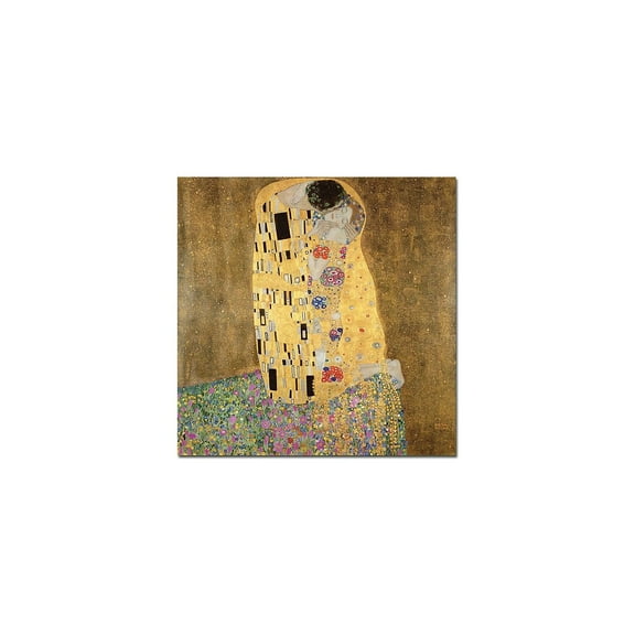 Trademark Fine Art Gustav Klimt The Kiss 1907-8 Canvas Wall Art - 18x18