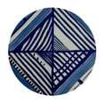 thumbnail image 2 of JEUXUS  Round Tablecloth Fit Elastic Tablecloth Striped Art Decoration Wipable Polyester Cloth Spring Summer Party Table Cover Abstract Blue and White, 2 of 7