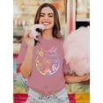 thumbnail image 3 of VILOVE Womens Summer Tops World Traveler Magic Kingdom Castle Graphic Tee Crew Neck Short Sleeve T-Shirts, 3 of 6