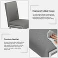 thumbnail image 4 of Kithkasa Modern Faux Leather Upholstered Dining Chair Set of 2，Armless Chairs with Chromed Metal Legs for Kitchen Dining Room,Grey, 4 of 8