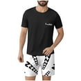 thumbnail image 1 of Ensembles de Pyjamas 2 Pcs pour Hommes Ultra Doux Texturés Costumes Athlétiques Extensibles Col Rond Manches Courtes Chemises Athlétiques Extensibles Séchage Rapide Vêtements de Détente Shorts Ensembles d'Été Hommes 2 Pcs Chemise de Nuit, 1 of 6