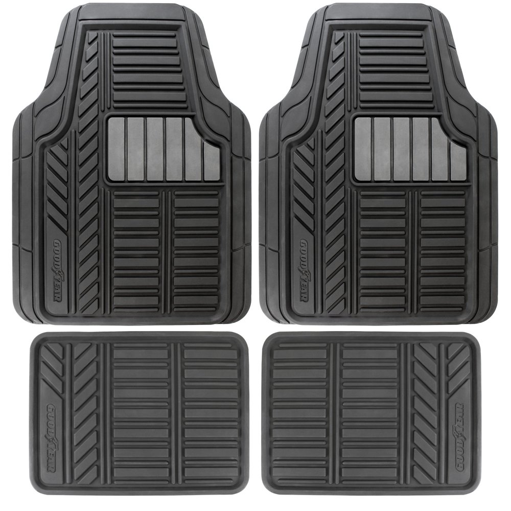 Goodyear Rubber Floor Mats, Black, All Weather Custom Fit, Universal Fit,SUV Truck Van Walmart