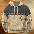 thumbnail image 2 of ZCFZJW Mens Western Hoodie Sweatshirts Vintage Aztec Print Long Sleeve Hooded Pullover Tops Lightweight Trendy Pacthwork Warm Coat with Pockets Z14-Navy XL, 2 of 3