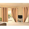thumbnail image 2 of 100% Full Room Darkening Adam Blackout Faux Silk Window Curtain 2 Panels Grommets For Bedroom, Living Room 37 inch X 84 inch Gold Color, 2 of 4