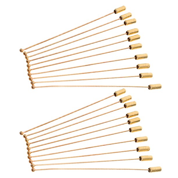 USHOBE 20Ud Pin Largo De Metal Dorado Con Seguro Para Decorar Bufandas Y Sombreros