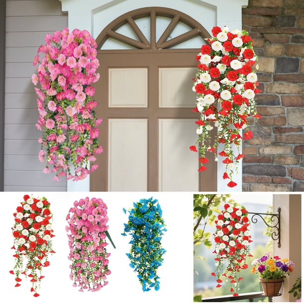 Plantas Artificiales Colgantes con Flores - Impermeables Resistentes Al Viento con FloresVerde MNFD