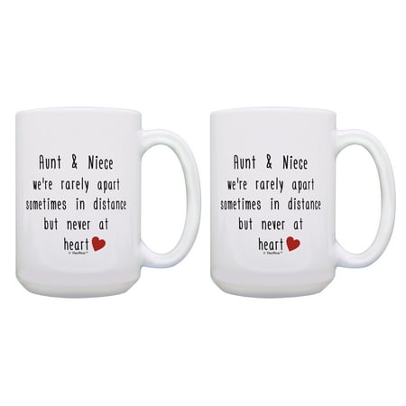 

ThisWear Best Gifts for Aunts Aunt & Niece Rarely Apart Funny Aunt Gift Set 2 Pack 15oz Coffee Mugs