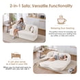 thumbnail image 3 of Timbernest 70" Convertible Sleeper Sofa, 2-in-1 Chenille Boneless Loveseat, Folding Floor Cloud Couch for Living Room Apartment, Milk White, 3 of 14