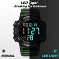 thumbnail image 4 of Men's Digital Sports Watch With Stopwatch/Alarm/Dual Time/ LED Backlight Outdoor Sports Waterproof Watch PU Strap Gifts for Man Christmas Gifts, 4 of 9