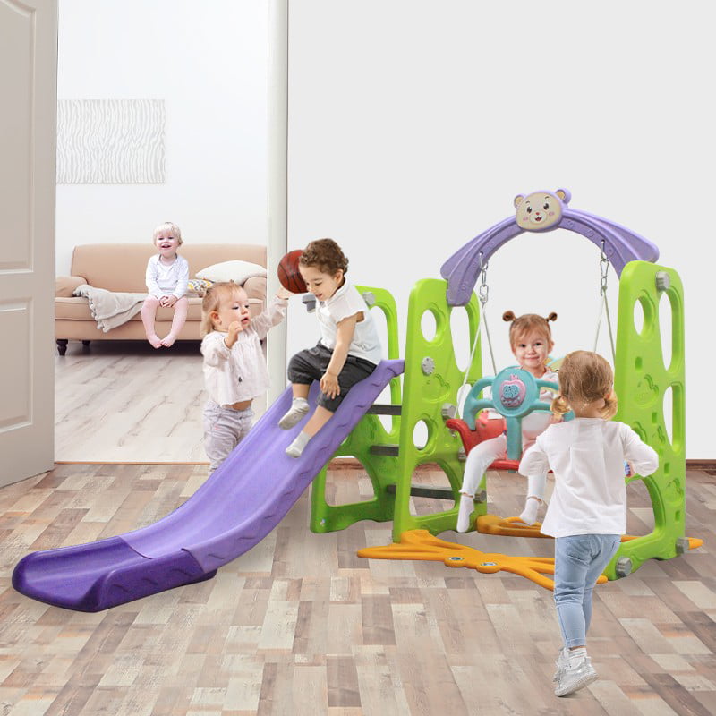 3 in 1 Baby Kids Toddler Climber Slide Play Swing Set Indoor/Outdoor Playground 