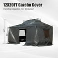 thumbnail image 7 of TOTAL Outdoor 12x20 FT Gazebo Winter Cover, Double Roof Waterproof Enclosure with Sidewalls & Mesh Windows, Universal Fit for Hardtop Gazebos, Black, 7 of 7