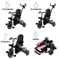 thumbnail image 5 of AILEEKISS 8-in-1 Kids Tricycle with Parental Bar, Folding Ride Trike for Child 1-6 Years, Pink, 5 of 11