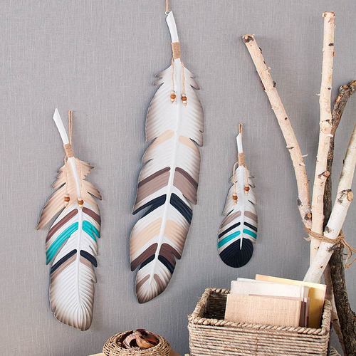 3Pc. Metal Feather Wall Decor