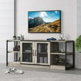 thumbnail image 2 of TV Stand Farmhouse Entertainment Center with Double Mesh Door Industrial TV Console Table with Storage Shelves for Televisions up to 65 inch, 2 of 7