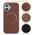 thumbnail image 2 of for iPhone 14 Strong Magnetic Case Compatible with Mag-Safe, Luxury Elegant PU Leather TPU Bumper Shockproof Protective Slim Magnetic Phone Cover for iPhone 14, Brown, 2 of 6