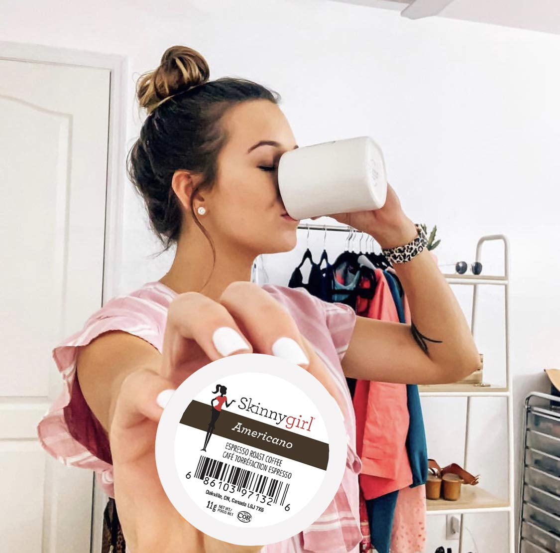 Skinnygirl Coffee Pods for Keurig K Cups Machines, 24 Americano Espresso Roast and 24 Breakfast Blend, 48 Count