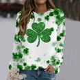 thumbnail image 5 of Xuyuer Women's Round Neck St. Patrick's Day Printed Long Sleeve Shirts Sweatshirt - Festive Holiday Graphic Pullover Top for Seasonal Parties, Gift Exchanges and Cozy Spring Summer Wear, 5 of 5