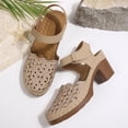 thumbnail image 6 of Yyuenw Women Closed Toe Cutout Block Heel Sandals Ankle Strap Summer Daily Commuter Casual Walking Shoes, 6 of 9