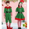 thumbnail image 4 of CUZIBR Christmas Children Kids Girls Teenagers 4PC Outfits Sets Include Dress Hat Sock Belt Green Outfits Sets Trendy Dailywear For Toddler, 4 of 9