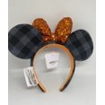 thumbnail image 2 of Disney Parks Halloween Minnie Plaid and Orange Bow Ear Headband New with Tags, 2 of 3
