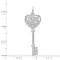 thumbnail image 4 of Sterling Silver Rhod-plated CZ Love Key Pendant Q-QC9478, 4 of 4