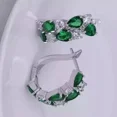 thumbnail image 2 of 2Ct Pear Cut Simulateed Green Emerald Hoop Earrings 14K Yellow Gold Plated, 2 of 3