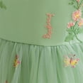 thumbnail image 4 of Yanlir Robe Princesse en Dentelle d'Été pour Filles Robe Sans Manches à Volants Broderie en Maille Robe de Fête Col Rond, Tenue Imprimée Mode Printemps Été pour Enfants (Vert, 1 An), 4 of 9