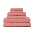thumbnail image 4 of Softee Pastel Textured 6-Piece 100% Cotton Bath Towel Set, Coral, 4 of 4