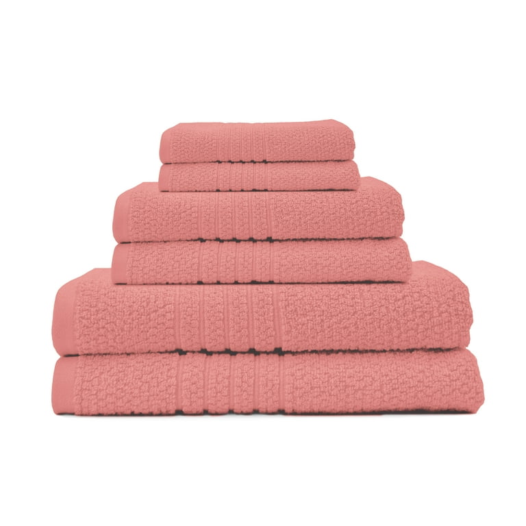 Dri Soft 100% Cotton Super Soft Striped Bath Towel, Bright Pink, 54x30