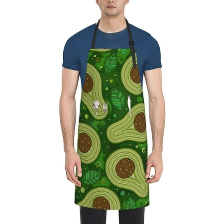 

Naloa Big Colorful Avocados Apron Kitchen Aprons with Pockets for Women Men Chef