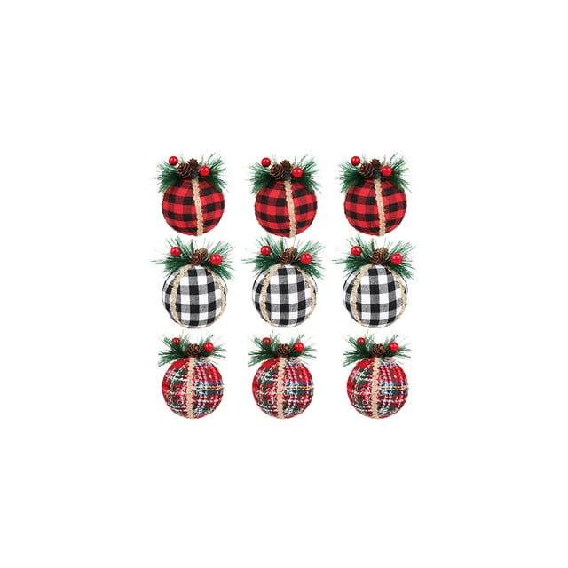 Decoraciones de Árbol de Navidad Bolsa de Paño de Navidad Red Grid 8cm Decoraciones Colgantes de Árbol de Navidad Decoración de Espuma de Navidad Decoraciones Colgantes. Árbol de Navidad Blanco